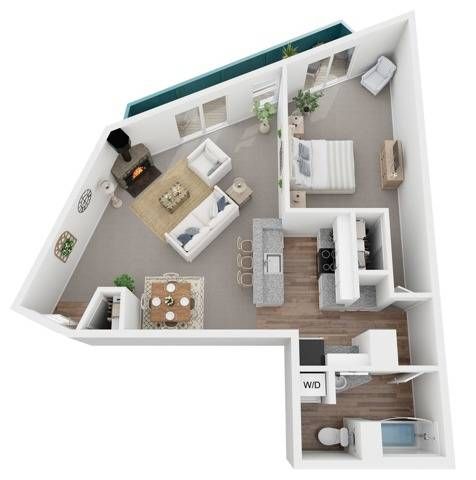 One Bedroom Floorplan