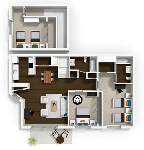 The Townhouse - Standard Suite Floorplan