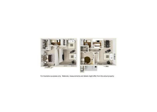 Chic 2D floor plan showcasing 3 bedrooms, inviting open living space, and modern kitchen design.