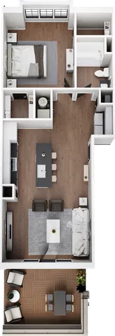 2nd Floor 1BD Balcony