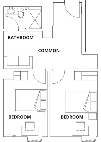 2 Bedroom 1 Bathroom Standard