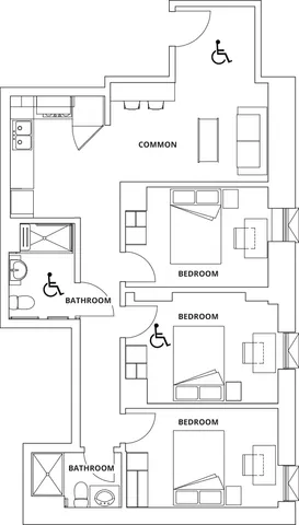 3 Bedroom 2 Bathroom Preimum