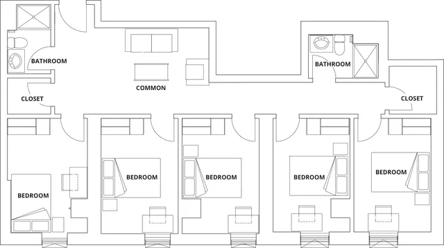 5 Bedroom 2 Bathroom Standard