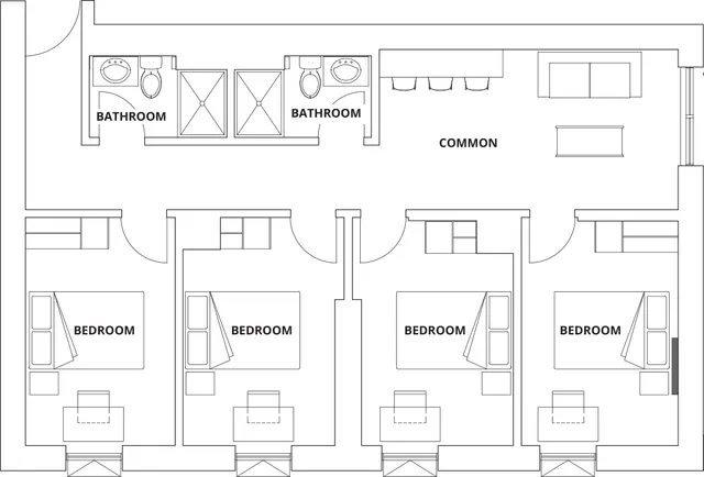 4 Bed 2 Bath South Facing