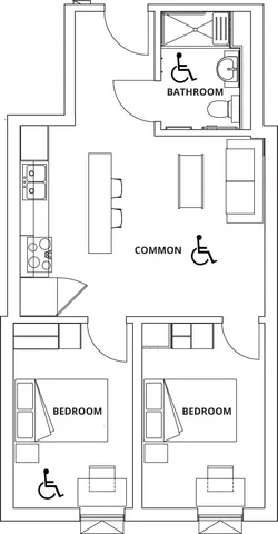 2 Bed 1 Bath Premium