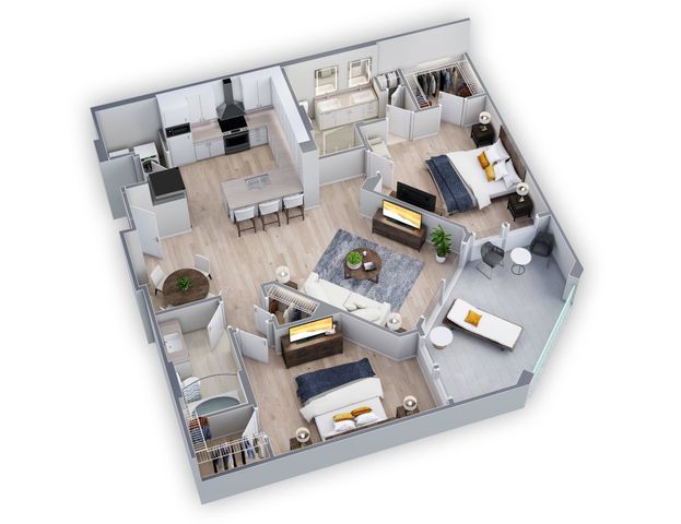 2 bedroom, 2 bath