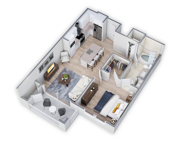 1 bedroom, 1 bath