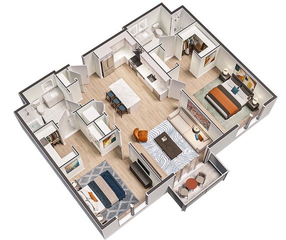 2 Bedroom, 2 Bath