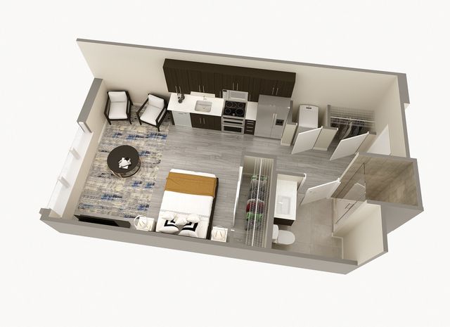 Studio, 1 Bath