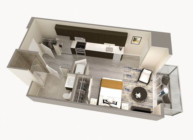 Studio, 1 Bath