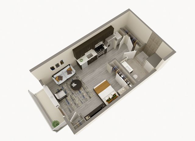 Studio, 1 Bath