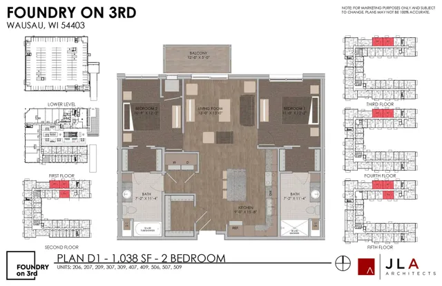 Two Bedroom Floor Plan - D1