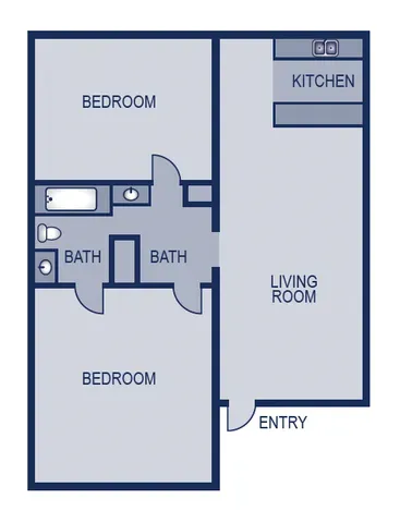2Bed, 2Bathroom, 2Closet, 942 SQFT