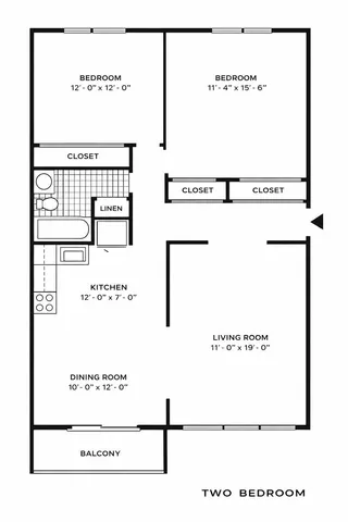Two bedroom floor plan
