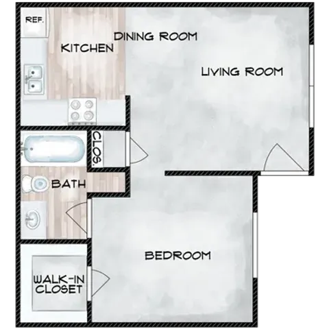 1bed 1 bath