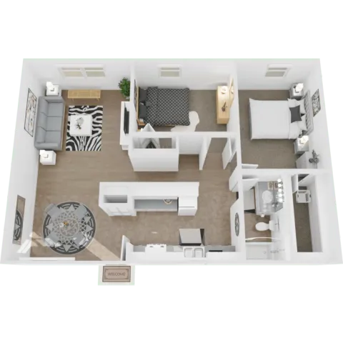 two bedroom one bath