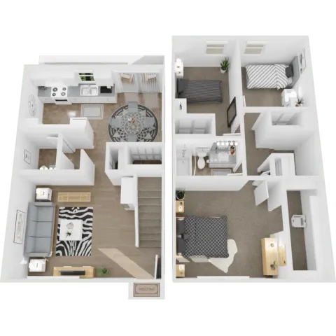 three bedroom 1.5 bath