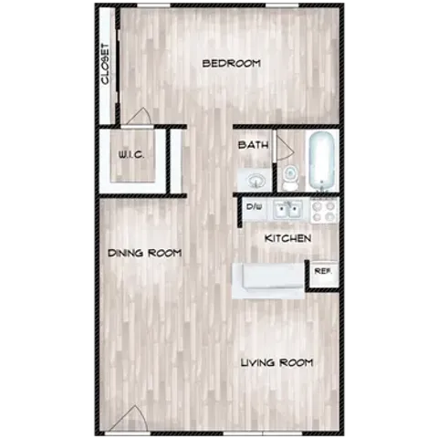 one bedroom one bathroom
