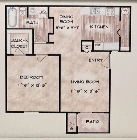 https://www.pantanovillas.com - One Bedroom Floorplan