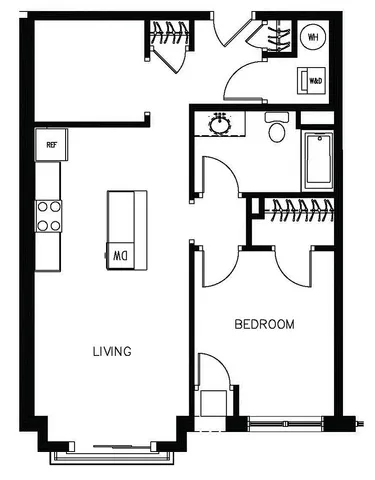 1 bed 1 bath den- Midwestern
