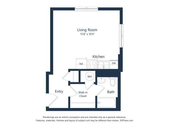 Grand Meridian - Cozy Studio Floorplan