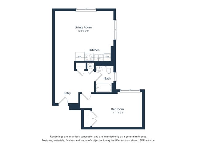 Grand Meridian - One-Bedroom Floorplan