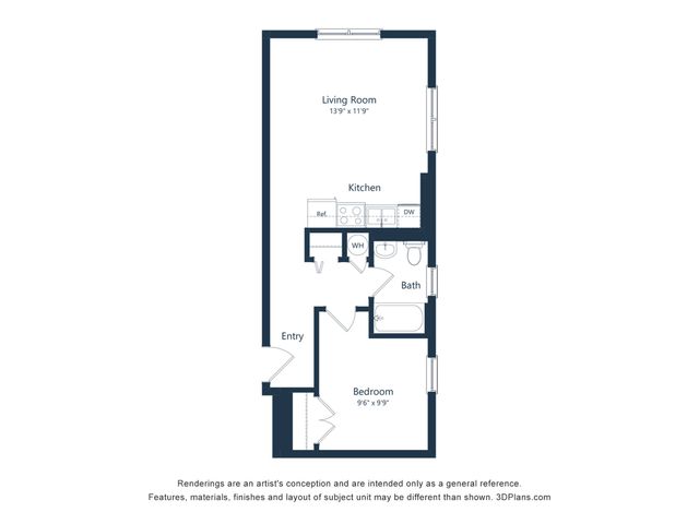 Grand Meridian - One-Bedroom Floorplan