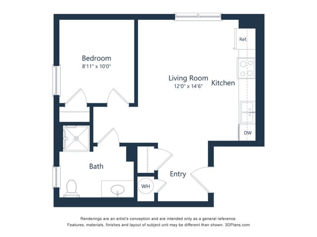 Grand Meridian - One-Bedroom Floorplan