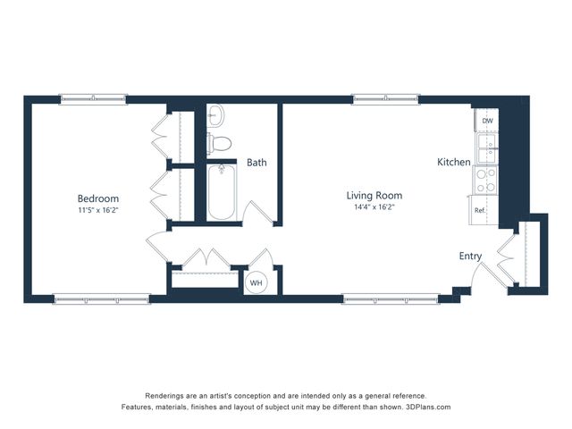 Grand Meridian - One-Bedroom Floorplan