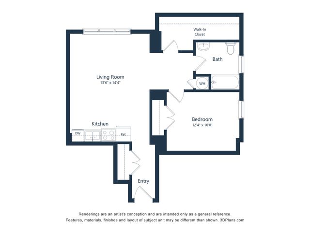 Grand Meridian - One-Bedroom Floorplan