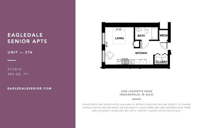 Eagledale Senior - Studio Floorplan