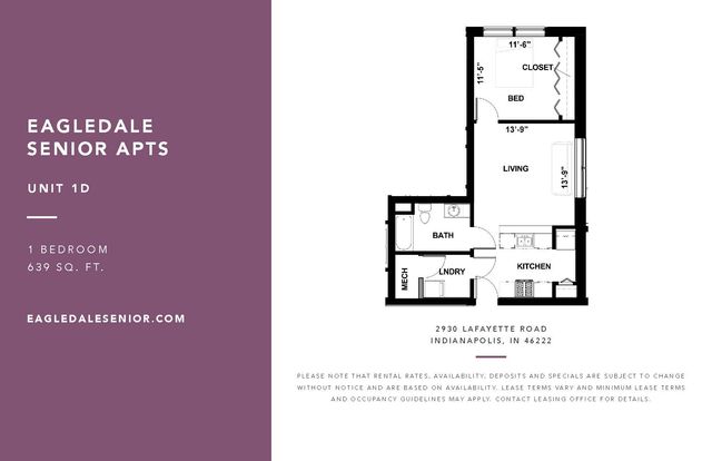 Eagledale Senior - Unit 1D Floorplan