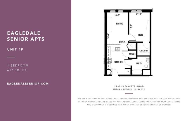 Eagledale Senior - Unit 1F Floorplan