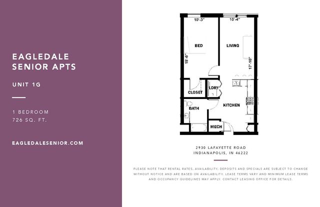 Eagledale Senior - Unit 1G Floorplan