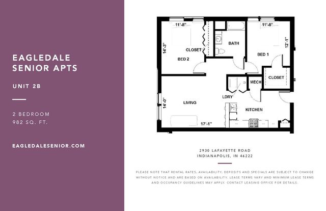Eagledale Senior - 2 Bedroom Floorplan