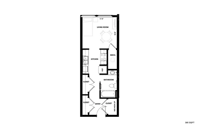 Illinois Street Senior - Studio Floor Plan
