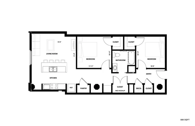 Illinois Street Senior - Two-Bedroom Floorplan