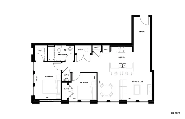 Illinois Street Senior - Two-Bedroom Floorplan