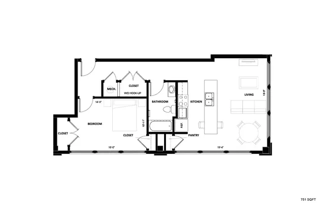 Illinois Street Senior - One-Bedroom Floorplan