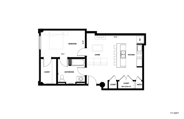 Illinois Street Senior - Floorplan Layout