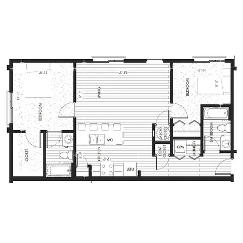 Monon Lofts - Two-Bedroom Floorplan