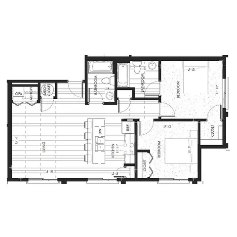 Monon Lofts - Two-Bedroom Floorplan