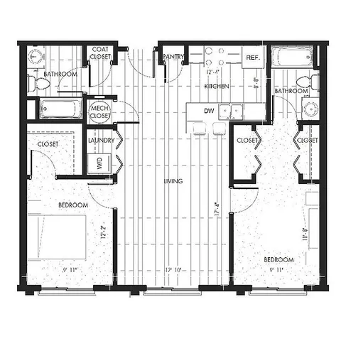 Monon Lofts - Two Bedroom Floorplan