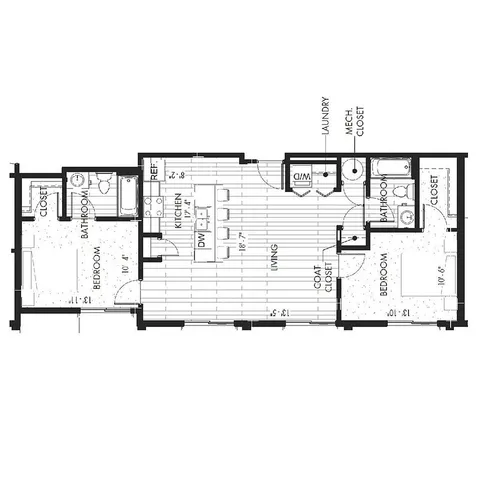 Monon Lofts - Two Bedroom Floorplan