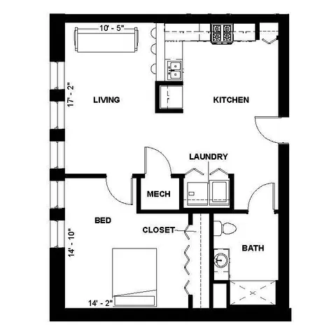 Florence Fay - 1 Bedroom Floorplan