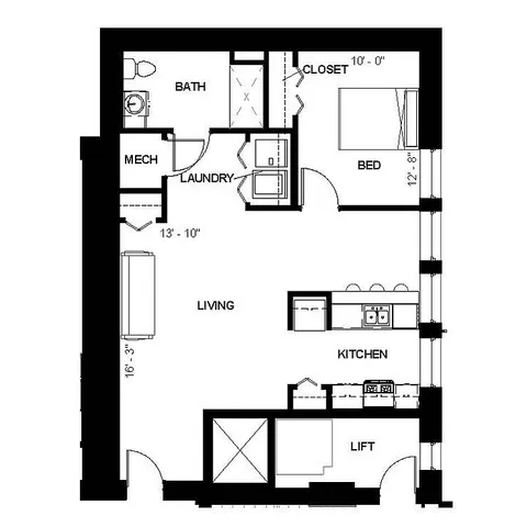 Florence Fay - 1 Bedroom Floorplan