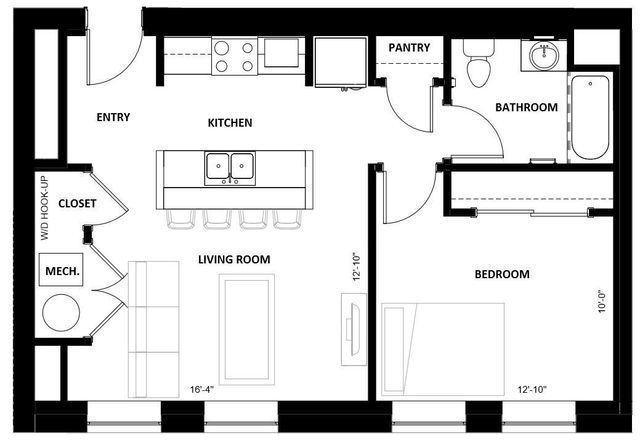 Lawrence Senior - One-Bedroom Floorplan