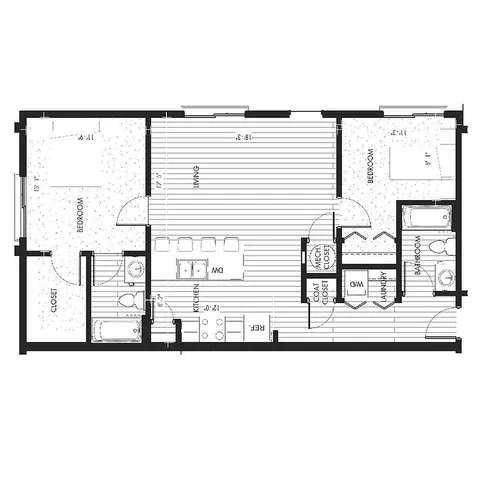 Monon Lofts - Two Bedroom Floorplan