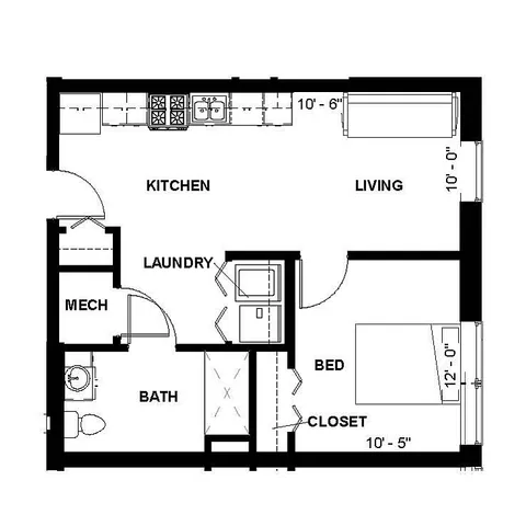 Florence Fay - Unit 1B-A Floorplan