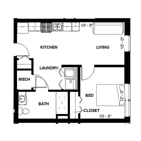 Florence Fay - Floor Plan 1B-A